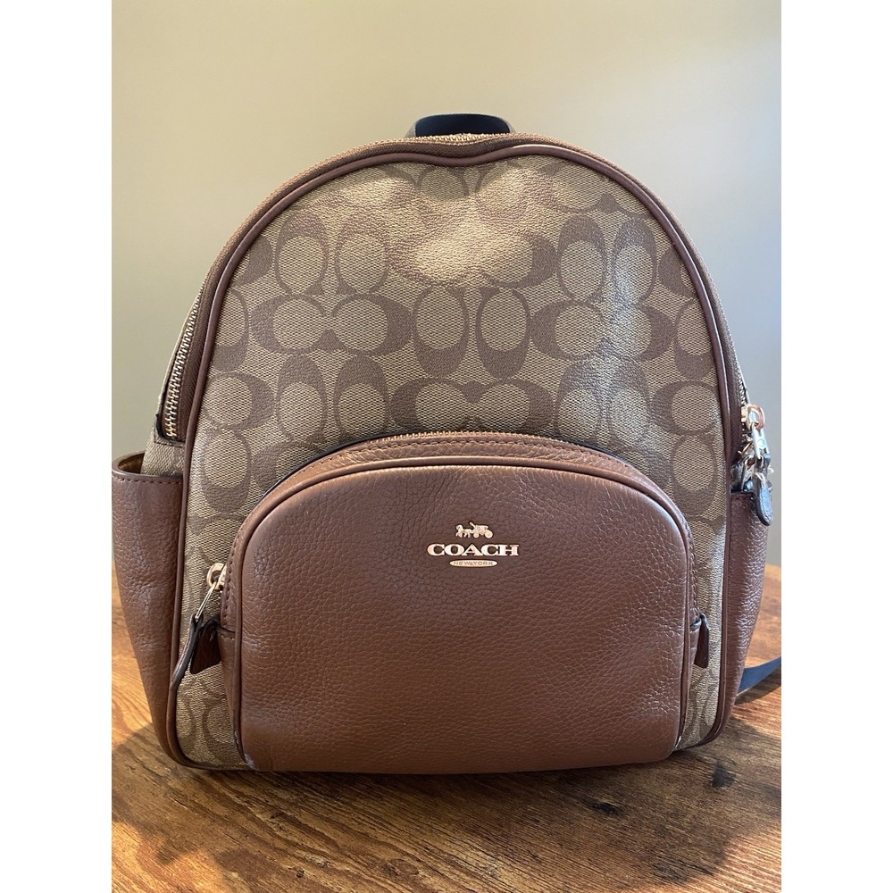 Coach. Brown/Black Signature Logo Mini Backpack. 🚨project Item To Fix -Upcycle